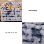 FUNNY FUZZY Pet Fluffy Fuzzy Couch Cover, Calming Washable Dog Bed Sofa Protector Pets Mat for Small Dogs and Cats (Tie-dye Blue, 27"×22"×4.7")
