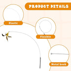 5 Pack Cat Wand Toy Replacement Rod, 32'' Flexible Steel Wire Teaser Indoor Cats Chase Toys Indoor Cat Interactive Toys for Feather Toy Worms