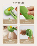 ROJECO 3-in-1 Pet Steam Brush for Cats&Dogs - Detangling Comb with Adjustable Mist, Handheld Deshedding Grooming Tool for Long/Short Hair, Massage Brush & Shedding Control Gift,Cordless (Green)