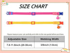 Elastic Cat Collar 2 Pack of Safety Quick Release Cat Collars with Bell Anti-Suffocation Kitten Puppy Collars(Yellow+Hot Pink)