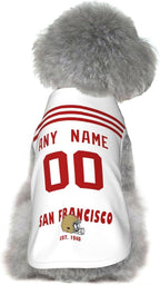San Francisc0 Dog Clothes Jersey Pet Jersey Customized Any Name & Number S-5XL for Small Middle and Big Dogs