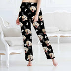 MyPupSocks Customized Face Pajamas Pants Sleep Bottoms for Men Women XS-2XL