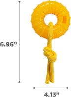 Outward Hound Gummiez Peach Ring 2-in-1 Dental Dog Chew Toy and Treat Stuffer Game, Peach Scent