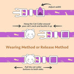 2 Pack Cotton Breakaway Cat Collar Orange and Purple Fish Pendant Cute Kitten Cat Collar with Bell
