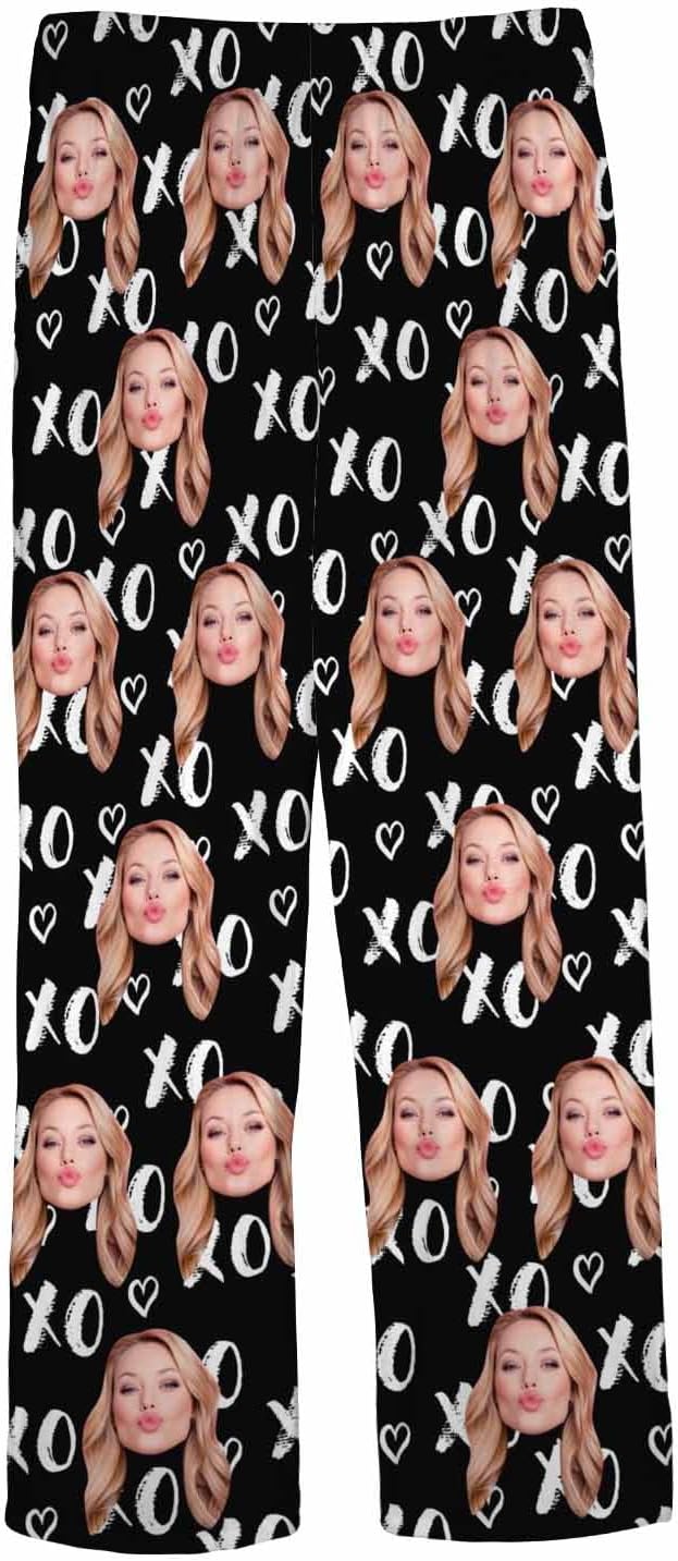 MyPupSocks Custom Pajama Pants for Pet Lover, Personalized Photo Face Printed Pajama Bottoms Sleepwear with Pockets