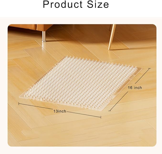 10 Packs Scat Mat for Cats, 13X16 inches Pet Deterrent Spikes, Indoor Outdoor Humane Cat Repellent Fence (Transparent)