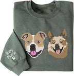 Custom Pet Embroidered Sweatshirt, Custom Dog Face Embroidered Sweatshirt, Dog Mom Sweater, Gifts for Pet Lovers, Personalized Gift for Mom, Matching Dogs and Cat Owner Sweater