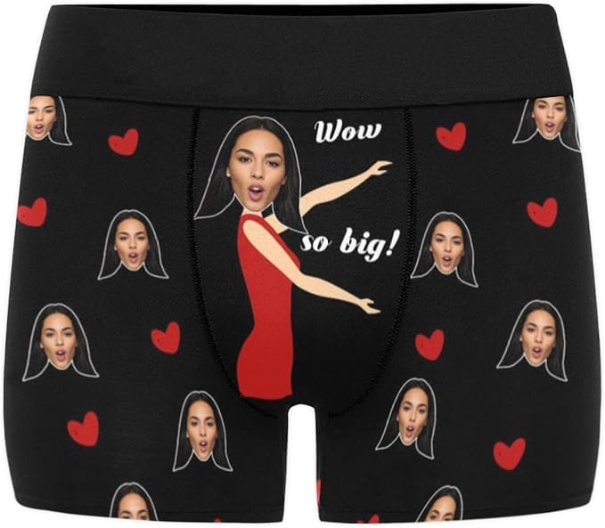 M YESCUSTOM Custom Boxers Briefs for Men Personalized Boxers with Face Mens Funny Underwear with Photo XS-5XL