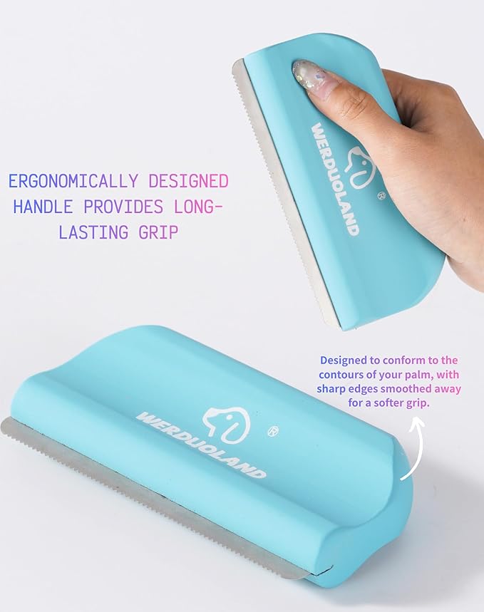 Gentle Deshedding Brush for Short, Medium & Long Hair Dog Wooden Handle, Ergonomic Pet Deshedding Grooming Tool(blue)