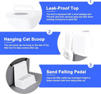 Sfozstra Cat Urine Litter Box with Pedal, Fully Enclosed Leak-Proof for Small Cats Under 8 IB, High Edge and Odorless, Easy to Carry and Clean (Grey with Handle, S)