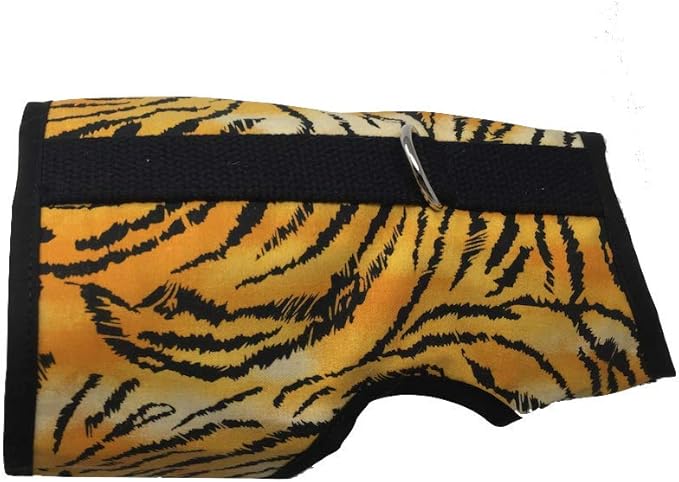 Kitty Holster Cat Harness – Secure Cat Harness for Walking, Soft Cotton Cat Accessories, Comfortable Fit, Strong Hook-and-Loop Closure, Made in USA – Tiger Stripe, XL