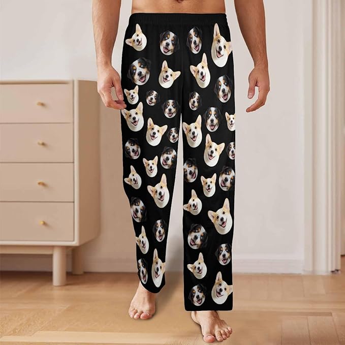 Personalized Face Pajama Pants for Men Women Custom Photo Printed Pajamas Bottoms Trousers Gift for Christmas Birthday