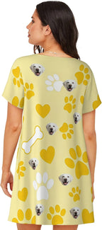 Personalized Matching Dog and Owner Clothes Separately Sold, Custom Face Nightgown for Women Dogs