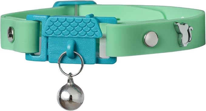 Kittyrama Meadow Cat Collar with Bell. Breakaway Collar. Won't Rub Fur. Lightweight, Soft & Comfy