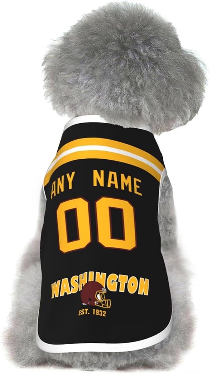 Wash1ngt0n Dog Clothes Jersey Pet Jersey Customized Any Name & Number S-5XL for Small Middle and Big Dogs