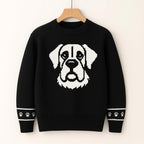 Custom Dog Knit Sweater for Women Personalized Pet Paw Print Pullover Dog Mom Gift Christmas for Pet Lovers