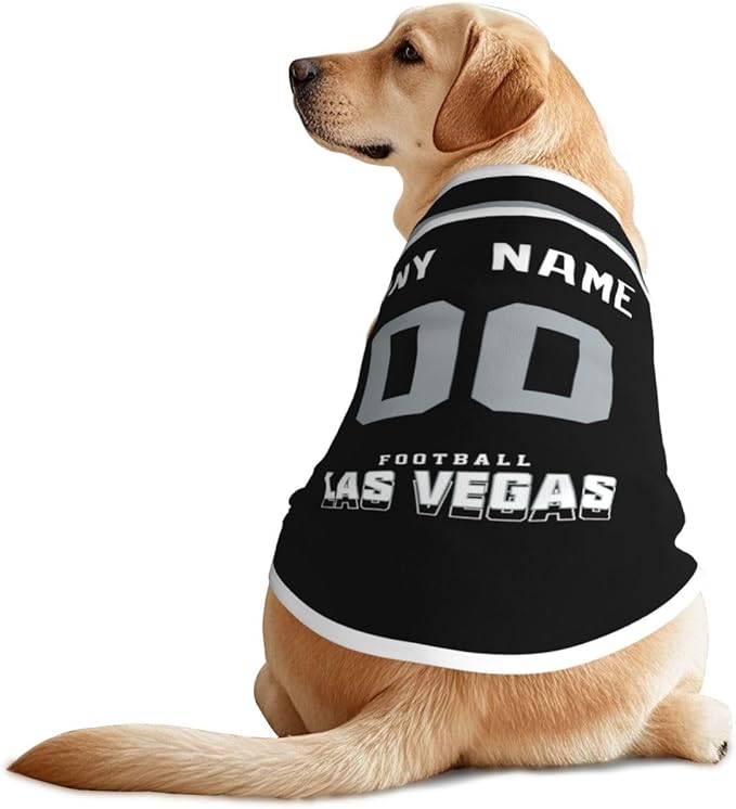 Las Vegas Custom Pet Jersey Dog Clothes Jersey Various Sizes Customized Any Name & Number for Small & Middle and Big Dogs