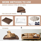 Dog Bed Cover Waterproof Replacement Machine Washable Covers for 30x20 Inch Dog Bed Heavy Duty Scratch Resistant Mattress Protector Pet Bed Cover Only Brown