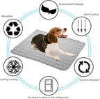 SOMOYA Dog Self Cooling Mat Pet Washable Cooling Pads Blanket Sleeping Kennel Mat,Ice Silk Sleep Mat Pad Non-Toxic Breathable Sleep Bed Beach for Large Dogs Cats (Grey, 27.5x19.7 in)