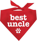 Best Uncle Father's Day, Valentine's Day, Birthday Dog Bandana (Red, OS 588)