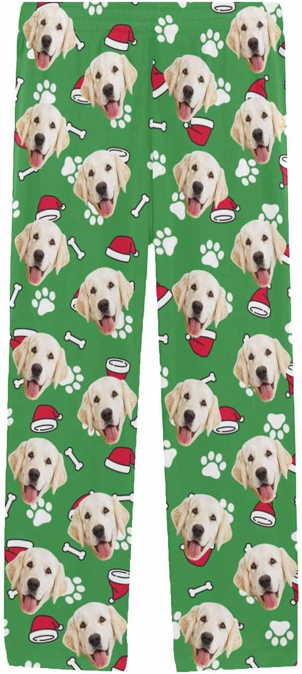 MyPupSocks Custom Pet Face Pajamas Pants Photo Pajama Bottoms for Men S-XXL