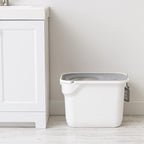 IRIS USA Cat Litter Box, Large Cat Box Enclosure, Top Entry with Litter Catching Lid, Enclosed with Scoop, White/Gray