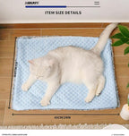 Two Uses'Cat Mat,Self Warming&Cooling Cat Mat.18 * 24in-Cooling Cat Pad.Hot/Cold Mat for Pets.Cats self Heating pad.Dogs and Cats with Ice Gel Bag,Temperature Lock Design,Machine Washable