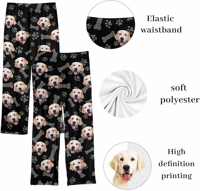 Custom Couple Pajama Pants Sock with Funny Face, Personalized PJ Anniversary Birthday Women Men Pants