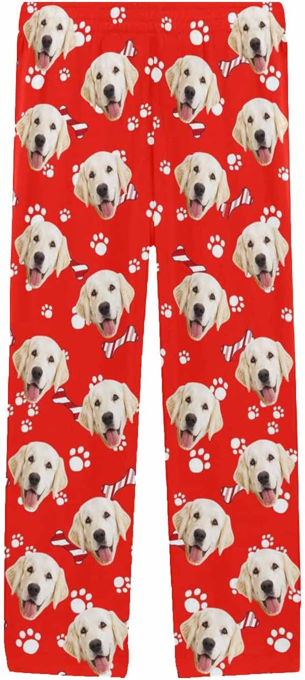 MyPupSocks Custom Pet Face Pajamas Pants Photo Pajama Bottoms for Men S-XXL