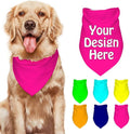 Customize Pet Scarfs Custom Dog Bandana Add Your Photo Name Text Image Personalized Triangular Head Scarf for Small Medium Large Dogs Cats Pets, DeepPink