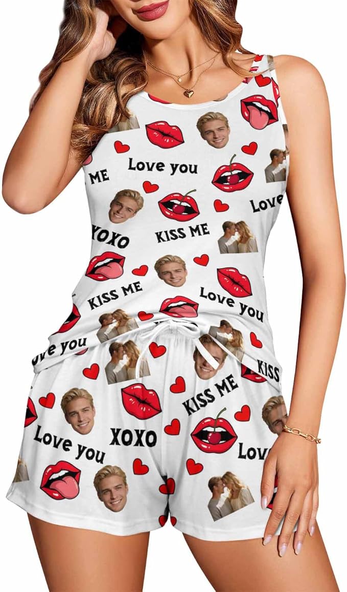 Artsadd Custom Pajamas for Women Men Family, Personalized Face Pjs Pajama Pants, Funny Pet Photo Loungewear Sleepwear Jammies