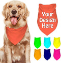 Customize Pet Scarfs Custom Dog Bandana Add Your Photo Name Text Image Personalized Triangular Head Scarf for Small Medium Large Dogs Cats Pets, Tomato