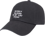 Cat Mom & Dad Hats for Proud Cat Parents | for Men & Women | Embroidered Text - Adjustable Fit - 100% Cotton