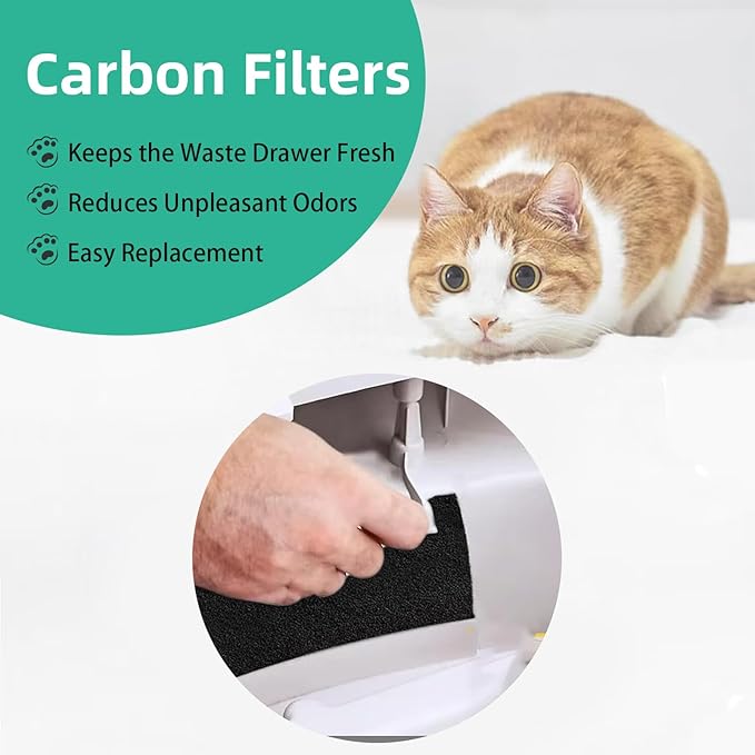 Lubise 8Pcs Carbon Filters Compatible with LR 3,Replacement Activated Charcoal Filters for Litter Box Carbon Premium Filters,Thickened and Durable,Eliminate Odor and Controls Moisture on Pet's Body