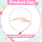 4 Pcs Cat Feather Toys, Cat Toys Wand with Bell Beads Teaser Wire Wand for Cats Chase Exercise Play
