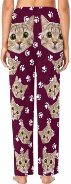 FunStudio Personalized Pajama Pants for Women Custom Photo Face Printed Pajama Bottoms with Pockets