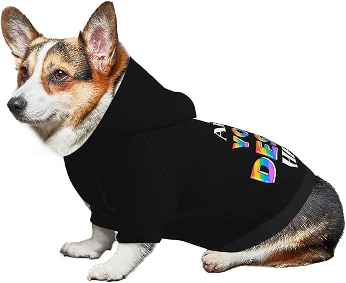 Personalized Dog Hooded Sweatshirt, Custom Pet Pullover Hoodie Design Your Own Text Image for Small Dogs Puppy Cat Kitten Clothes Dog Shirt Customizable, Customized Gifts, Black, S,