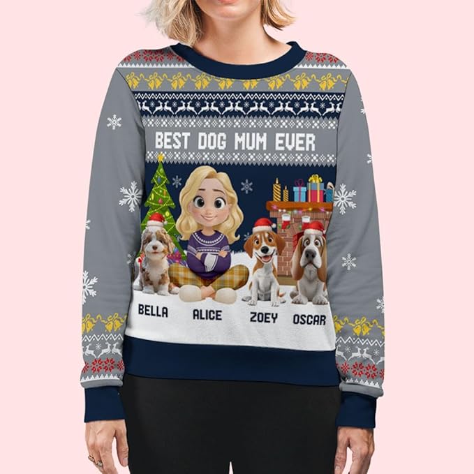 Wrappiness A Girl And Her Dog Christmas Sweatshirt - Cozy Unisex Fit Custom Shirt - Cute for Women Pet Lovers