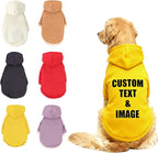 Custom Dog Hoodie, Personalized Sweatshirt with Photo Text Name Logo, Customized Hooded Sweater for Small Medium Large Dogs & Cats (Yellow, XXX-Large)