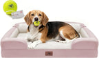 Orthopedic Dog Beds for Large Medium Dogs, Big Waterproof Memory Foam Pet Couch Bed with Removable Washable Cover, Tennis Ball Toy, 36x27