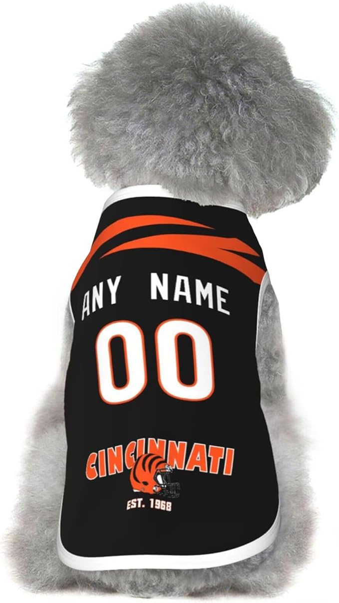 Cincinnati Dog Clothes Jersey Pet Jersey Customized Any Name & Number S-5XL for Small Middle and Big Dogs