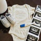 COUPLEHOODIES Personalized Baby Onesie Bodysuit – Custom Embroidery Gift for Pregnancy Reveal Baby Shower or First Grandchild
