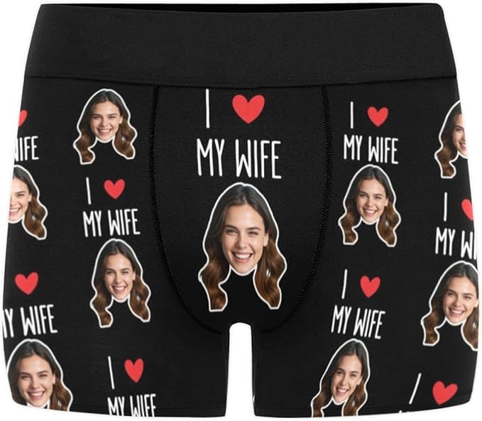 M YESCUSTOM Custom Boxers Briefs for Men Personalized Boxers with Face Mens Funny Underwear with Photo XS-5XL