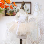 Fashion Sweet Puppy Dog Blingbling Princess Skirt Pet Dog Lace Cake Camisole Tutu Dress E-White XS