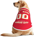 Kansas Custom Dog Clothes Pet Jersey Dog Jersey Various Sizes Customized Any Name & Number for Small & Middle and Big Dogs