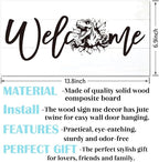 Welcome Sign for Front Door, Welcome Decor Wooden Hanging Sign, Tyrannosaurus Rex Pattern Wall Hanging Decor, Funny Wooden Outdoor Front Door Decoration 13.8X6.9 inches