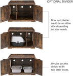 unipaws Cat Litter Box Enclosure Furniture, Dog Proof Hidden Litter Box Cover, Cabinet for Large Cat,Hideaway Kitty House, Rustic