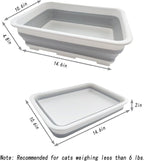 Collapsible Small Cat Litter Box, 14.6 x 10.6 x 4.8 inch Open Waterproof Low Entry Kitten Potty Pan Semi-Enclosed Pet Toilet for Sick Frail Kitty Grey