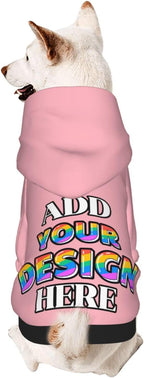 Personalized Dog Hooded Sweatshirt, Custom Pet Pullover Hoodie Design Your Own Text Image for Small Dogs Puppy Cat Kitten Clothes Dog Shirt Customizable, Customized Gifts, Light Pink, S,