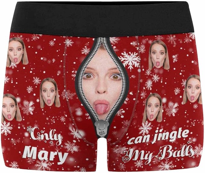 M YESCUSTOM Custom Faces Funny Short Briefs Gift for Husband Underwear